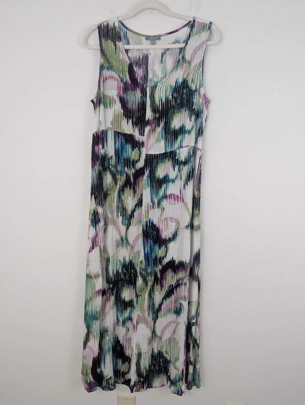 Habitat Rayon Maxi Dress Size M Artsy Tropical Summer Beach Lightweight